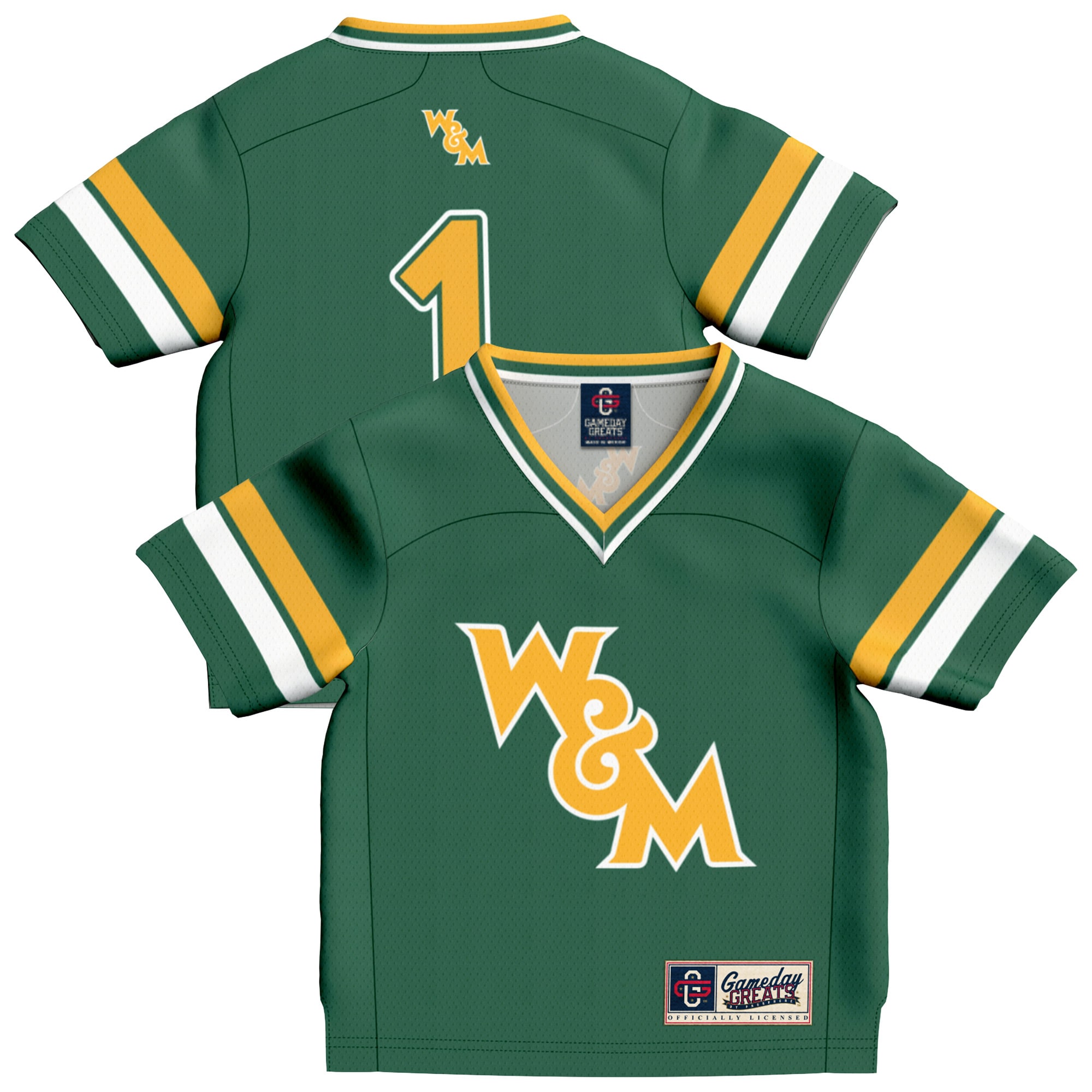 #1 William & Mary Tribe GameDay Greats Toddler Collegiate Football Fashion 26/27 Football Jersey - Green