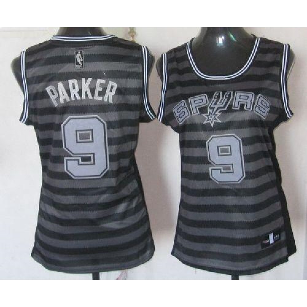 Spurs #9 Tony Parker Black/Grey Women's Groove Stitched NBA Jersey