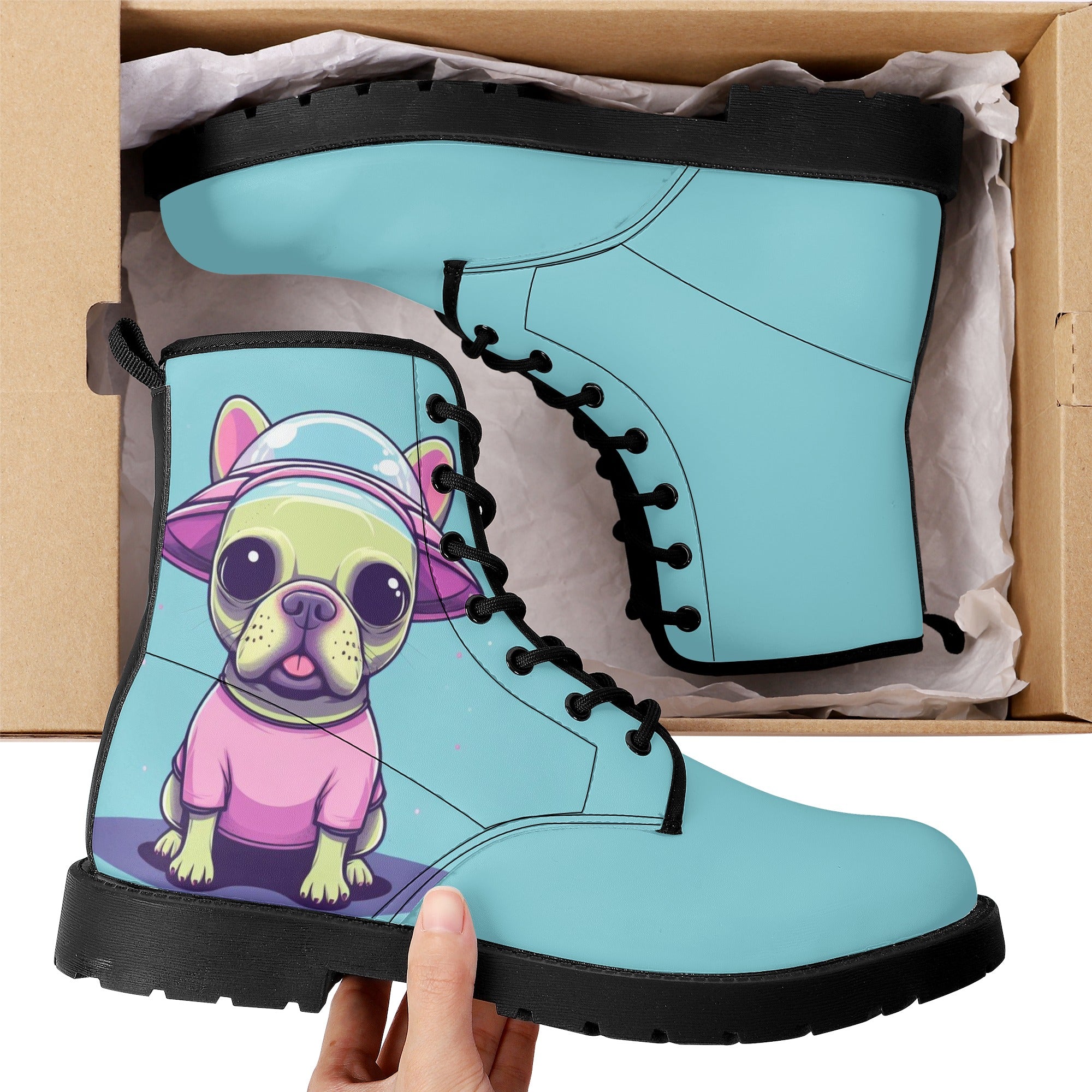 French Bulldog Bailey Leather Boots Cute Frenchie Essential