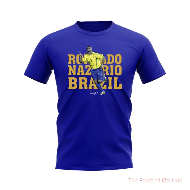 Ronaldo Nazario Brazil Player Tee (Royal Blue)