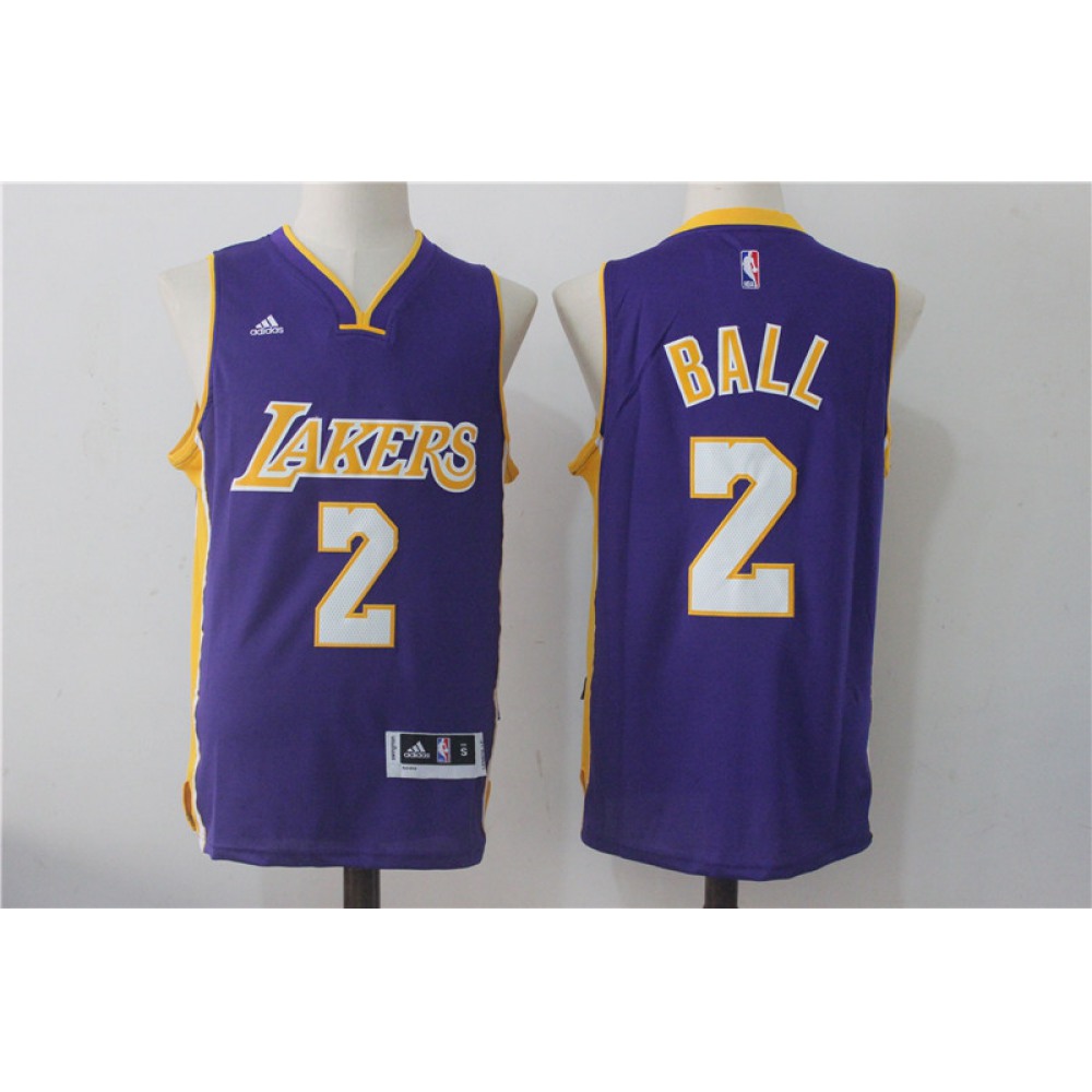 Collector's Item Authentic Men's LAL #2 Lonzo Purple Basketball Jersey