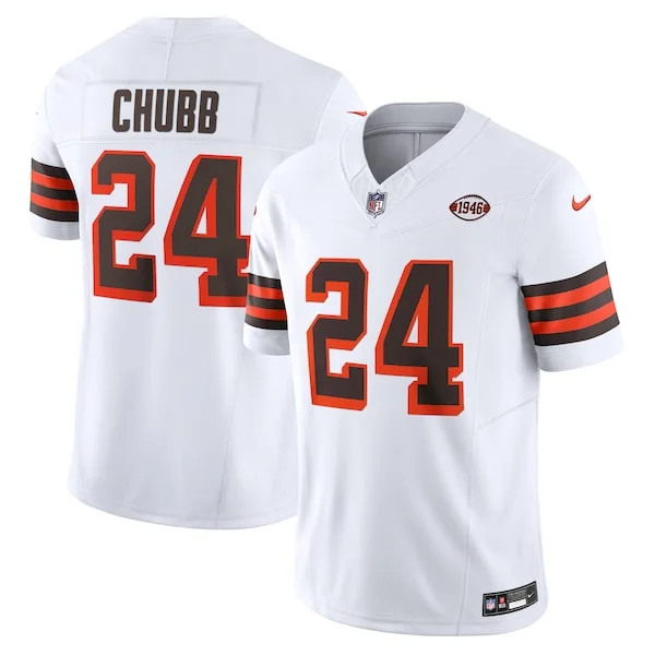 None Nick Chubb Limited Jersey - White | NFL Player Jersey | NFL Footb