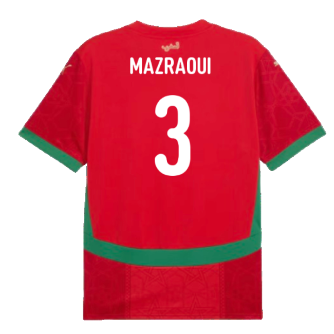 Morocco Mazraoui 20242025 Home Top Shirt Slim Retro Quickdry