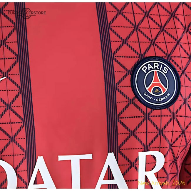 2025-2026 PSG Academy Pro Away Pre Match Shirt (Red)