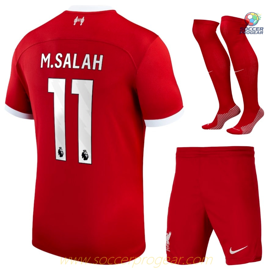 Liverpool Home Child Kit Shirt 2023 2024 Salah