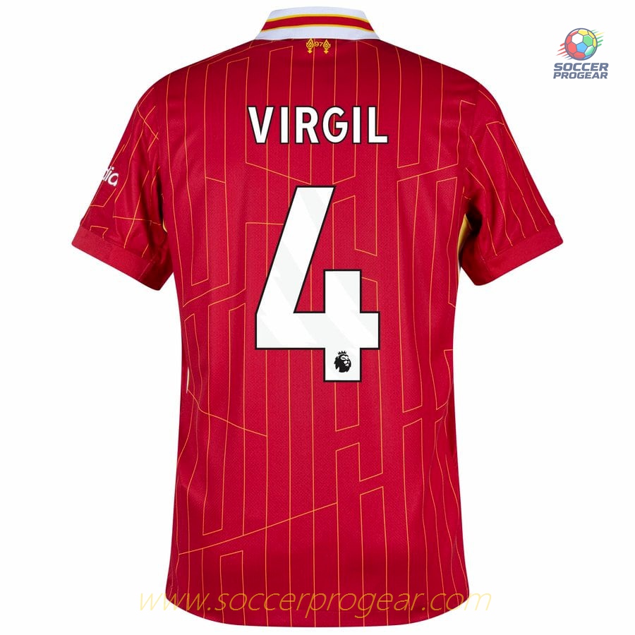 Liverpool Home Football Soccer Shirt 2024-2025 Season Virgil