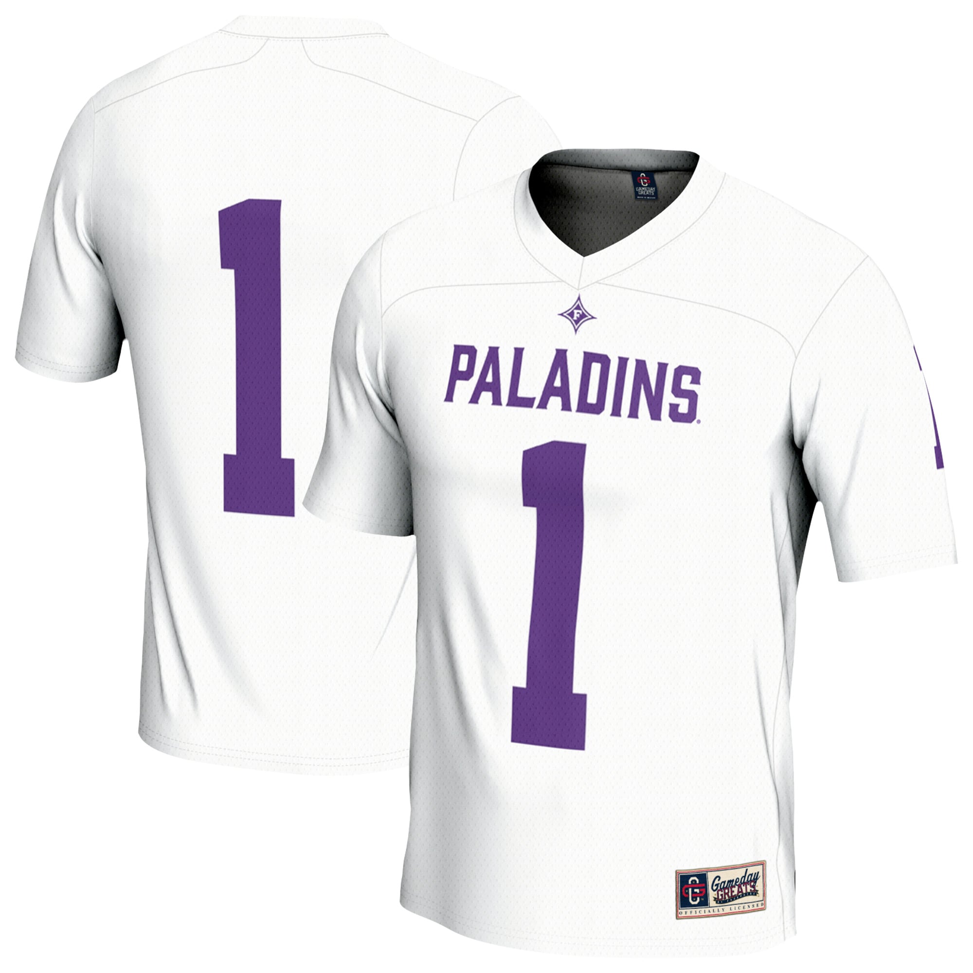 [NJP] Furman Paladins GameDay Greats Unisex Lightweight Football Fashion Jersey - White