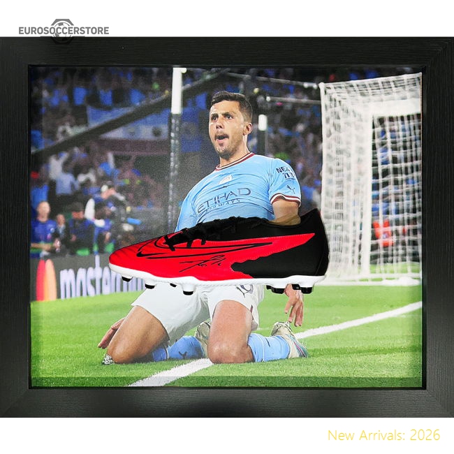 Premium Manchester City Fc Rodri Signed Boot (framed) - Premium