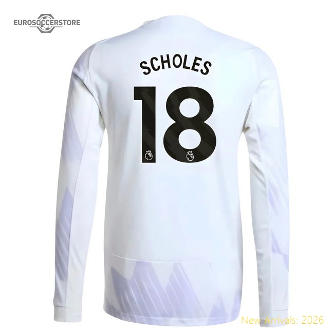 2025-2026 Man Utd Authentic Long Sleeve Away Shirt (scholes 18)
