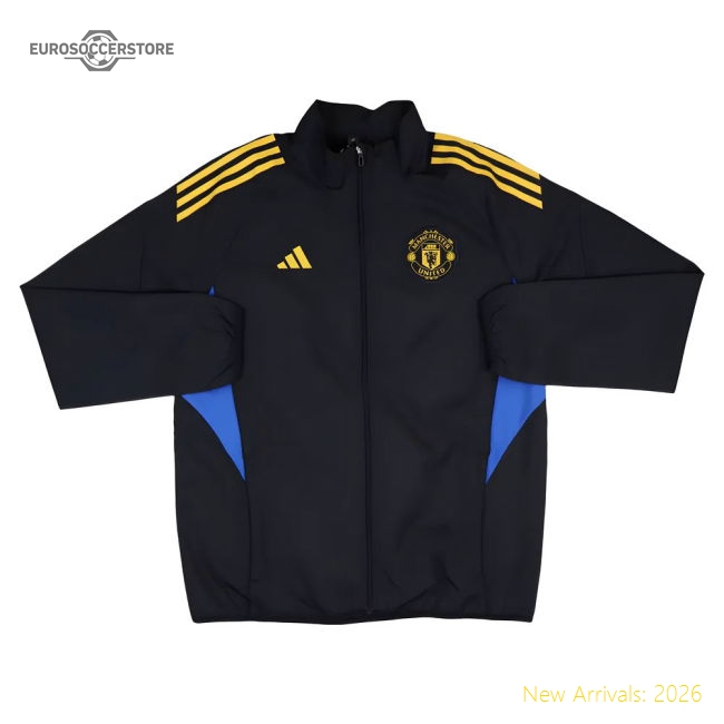 Authentic 2025-2026 Man Utd EU Presentation Jacket Black