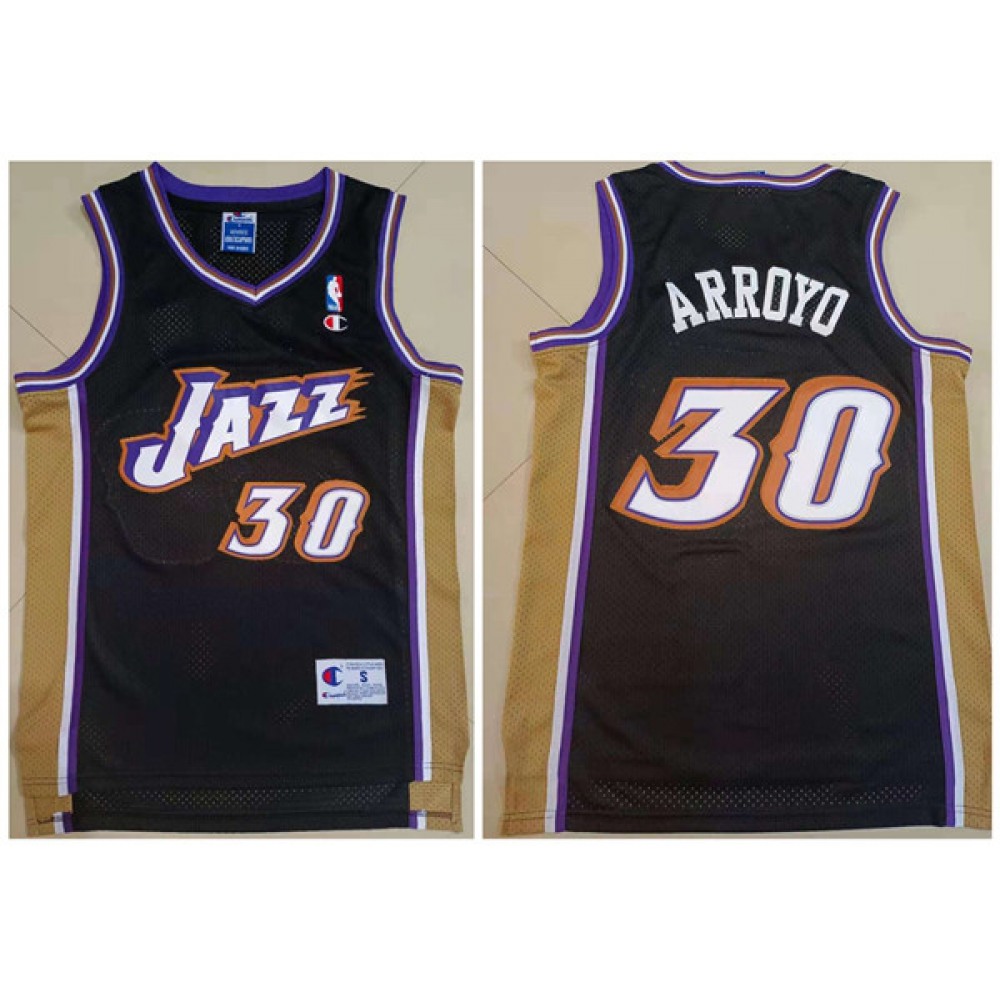 Men's Utah Jazz #30 Carlos Arroyo Black Stitched Basketball Jersey