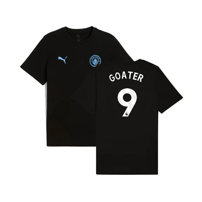 2025-2026 Man City FtblESS Tee (Black) (Goater 9)
