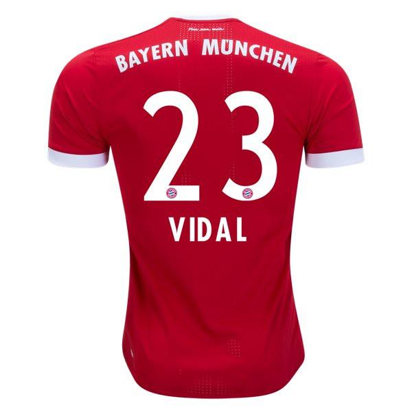 Authentic Bayern Munich Home 201718 Vidal 23 Soccer Jersey Shirt