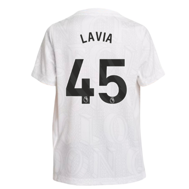 Official Chelsea Chelsea Pre Match Shirt White Kids Lavia #45 Top ...
