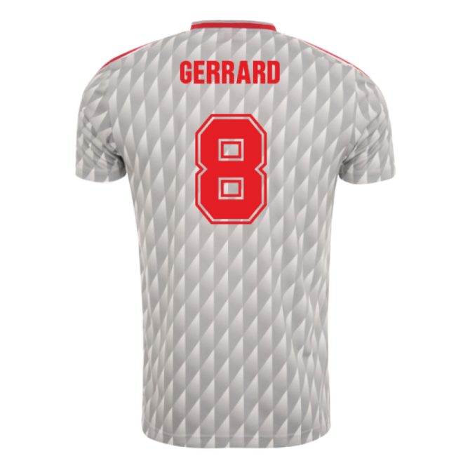 1989-1991 Liverpool Football Club Away Candy Retro Top (Gerrard 8)