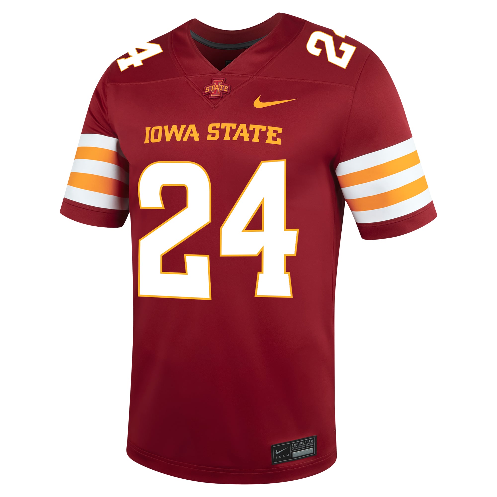 Men's #24 Cardinal Iowa State Cyclones Football Jersey