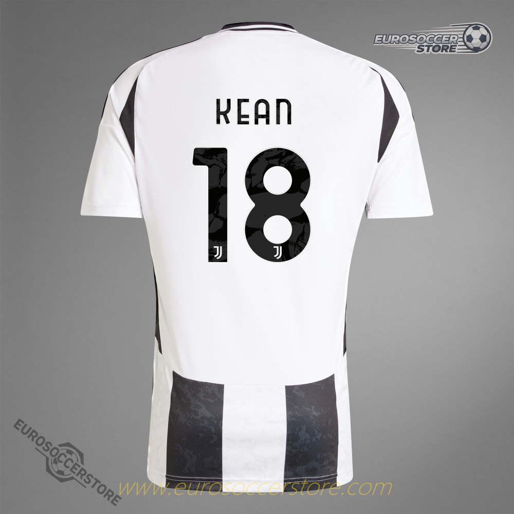 Juventus' 24 - 25 Season Home Jersey Featuring KEAN with Number 18