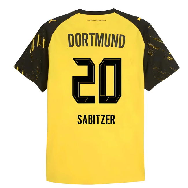2025-2026 Borussia Dortmund Home Shirt (Sabitzer 20) Stretch Fabric