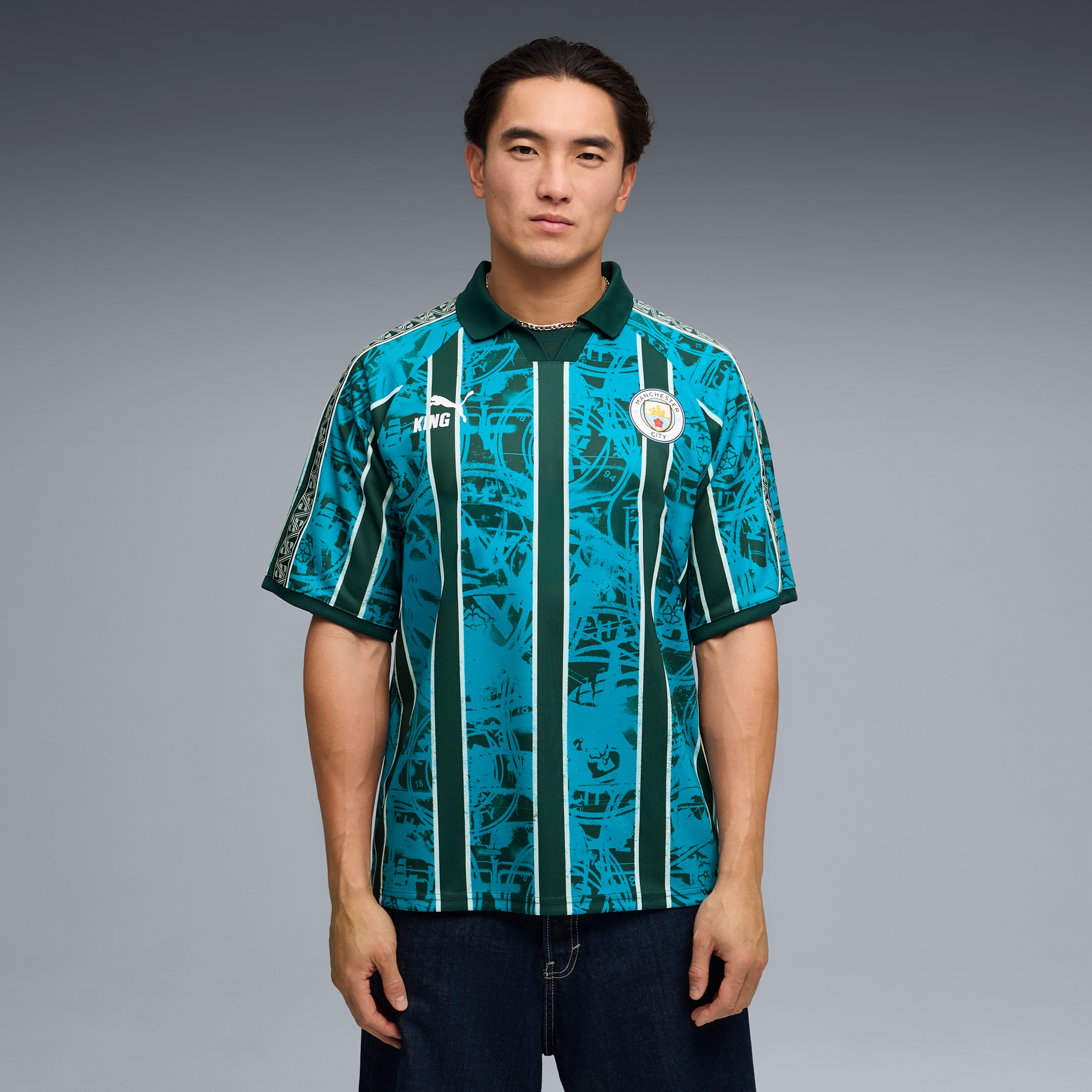 [SJH] Manchester City King Retro Fashion Jersey - Turquoise