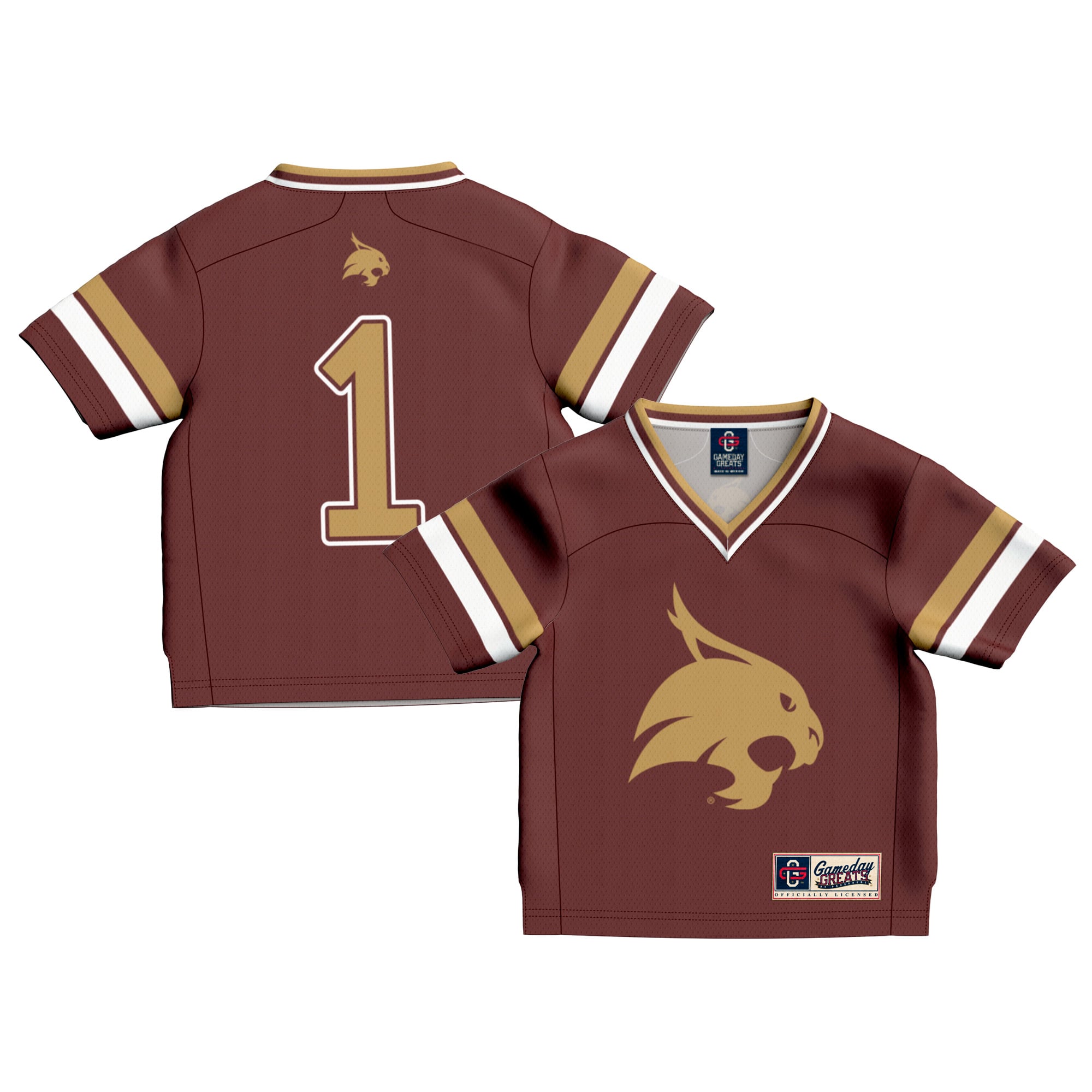 Infant #1 Maroon Texas State Bobcats Lightweight Collegiate Football Fashion Jersey