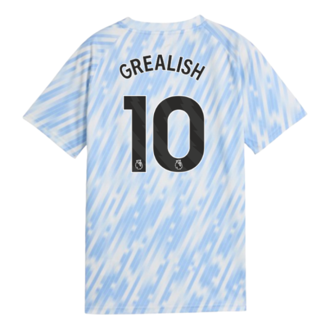 classic 2025-2026 Man City Warm Up Jersey (Silver Sky) - Kids (Grea...