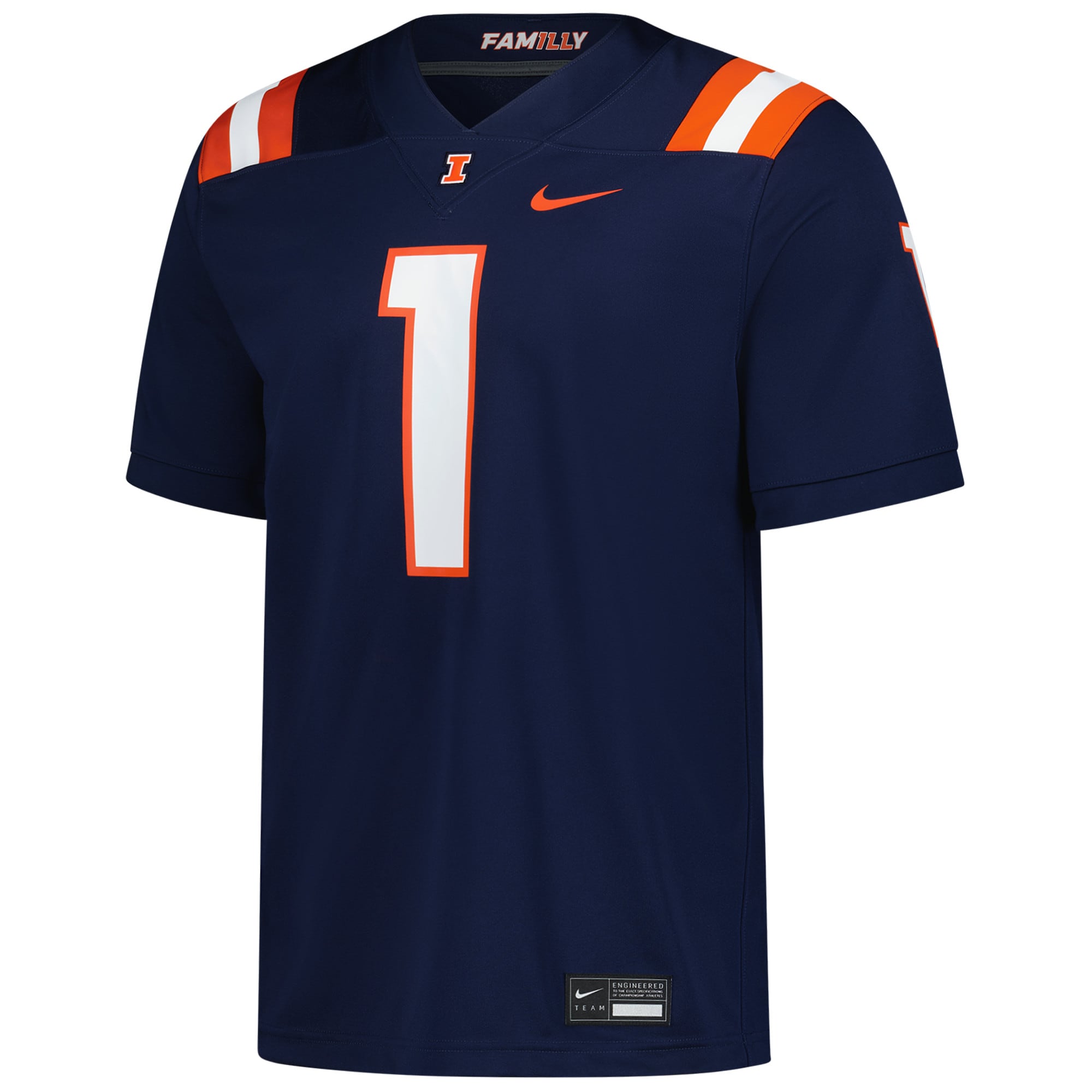 [NJP] Illinois Fighting Illini Game Football Jersey - Navy
