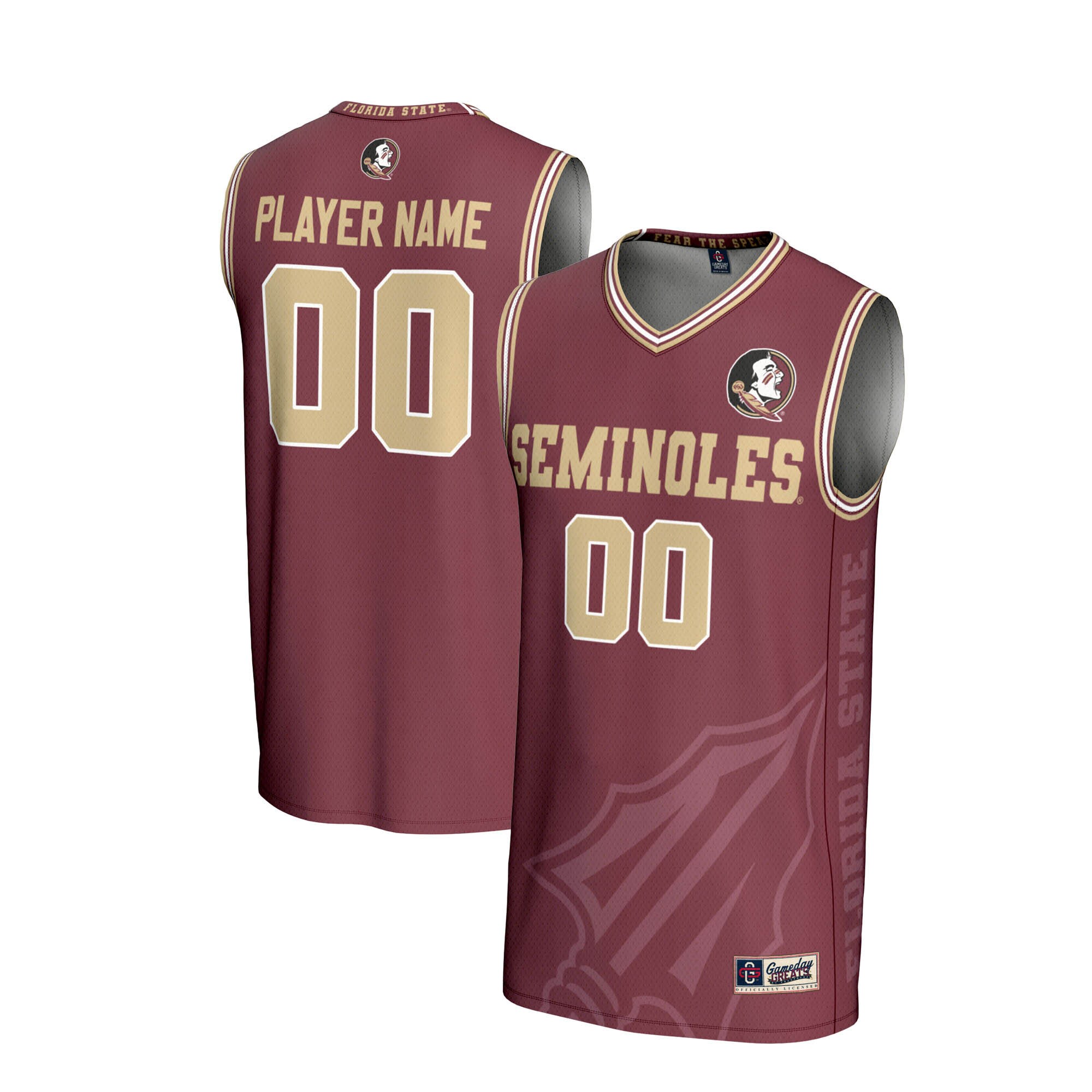 [DDG] Florida State Seminoles GameDay Greats NIL Pick-A-Player Men's Basketball Icon Print Lightweight Jersey - Garnet