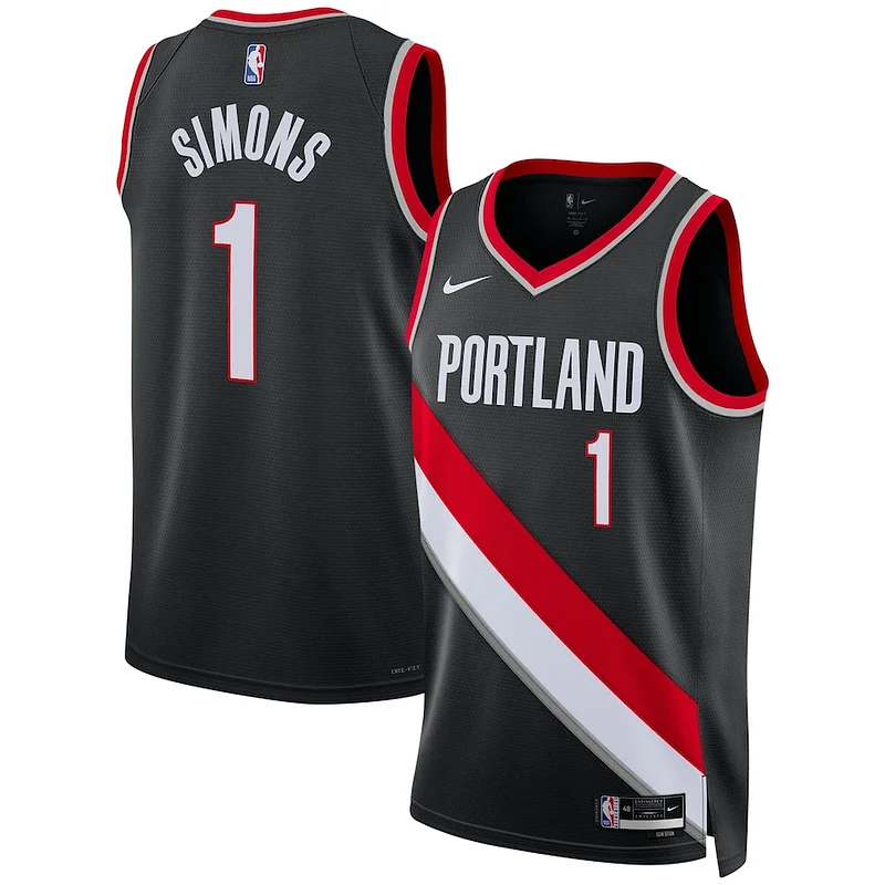 Anfernee Simons POR Swingman Jersey - stylish official - Black #1