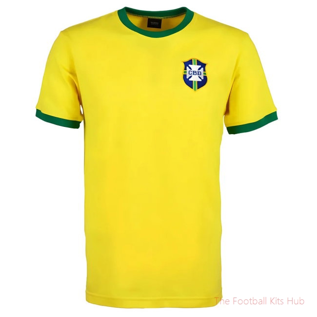 Brazil 1970's World Cup Retro T-Shirt - Yellow/Green