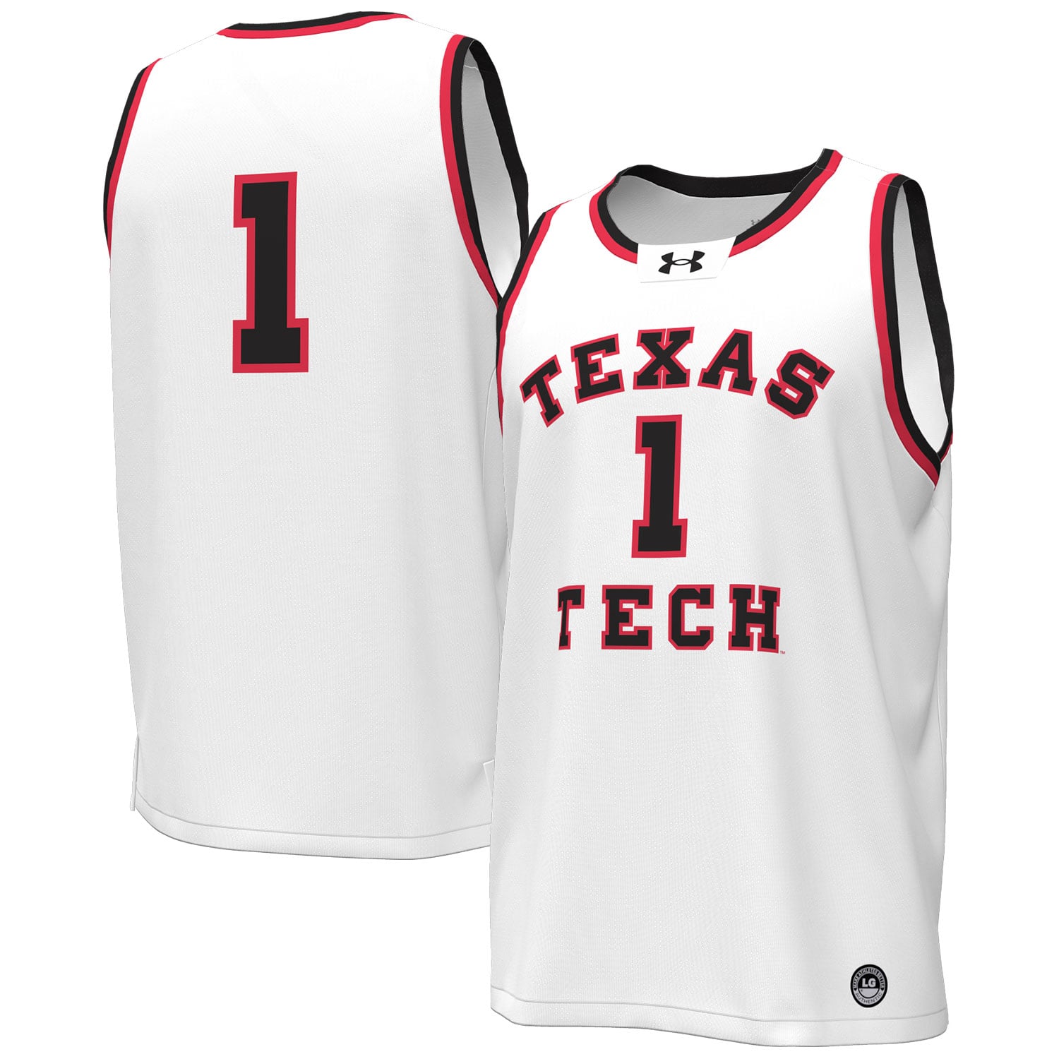#1 Texas Tech Red Raiders Under Armour Throwback Replica Basketball Jersey - White