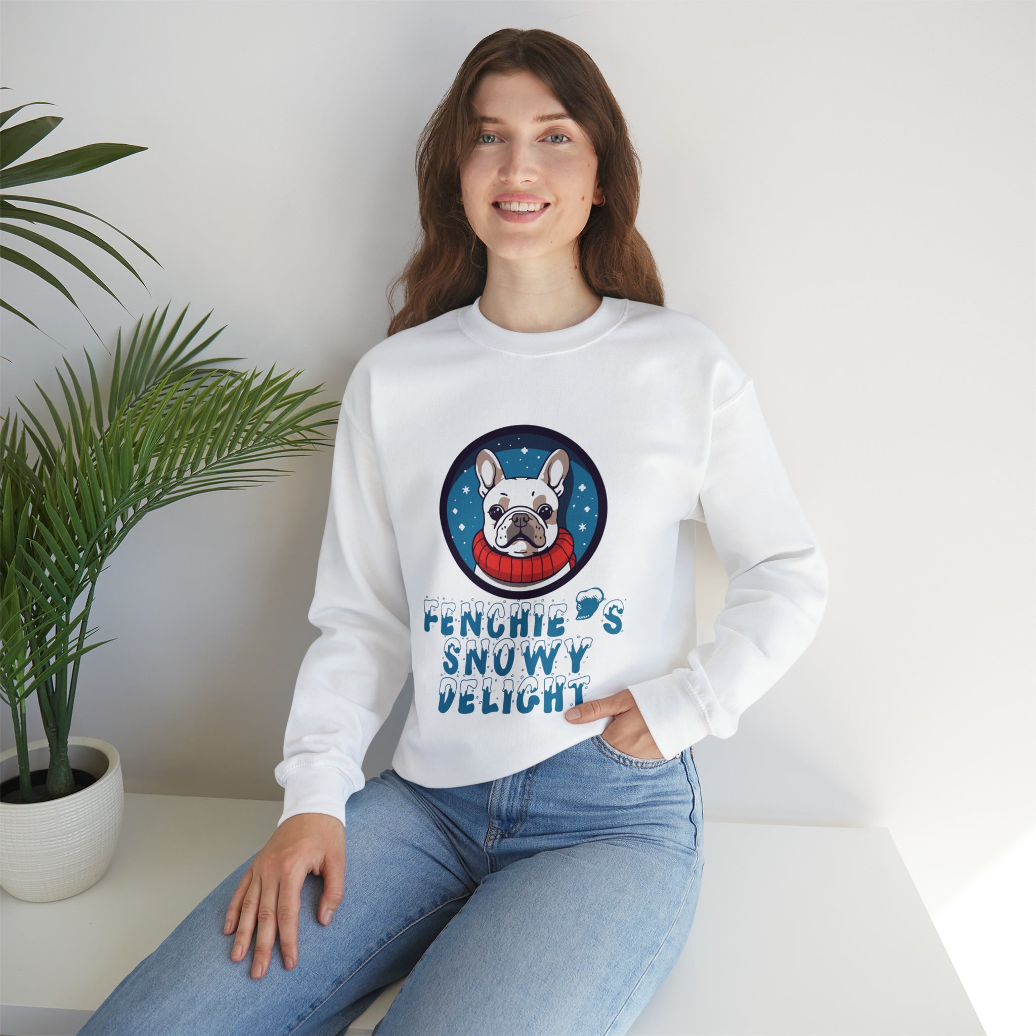 French Bulldog Snowy Delight Unisex Sweatshirt Frenchie Pet Item