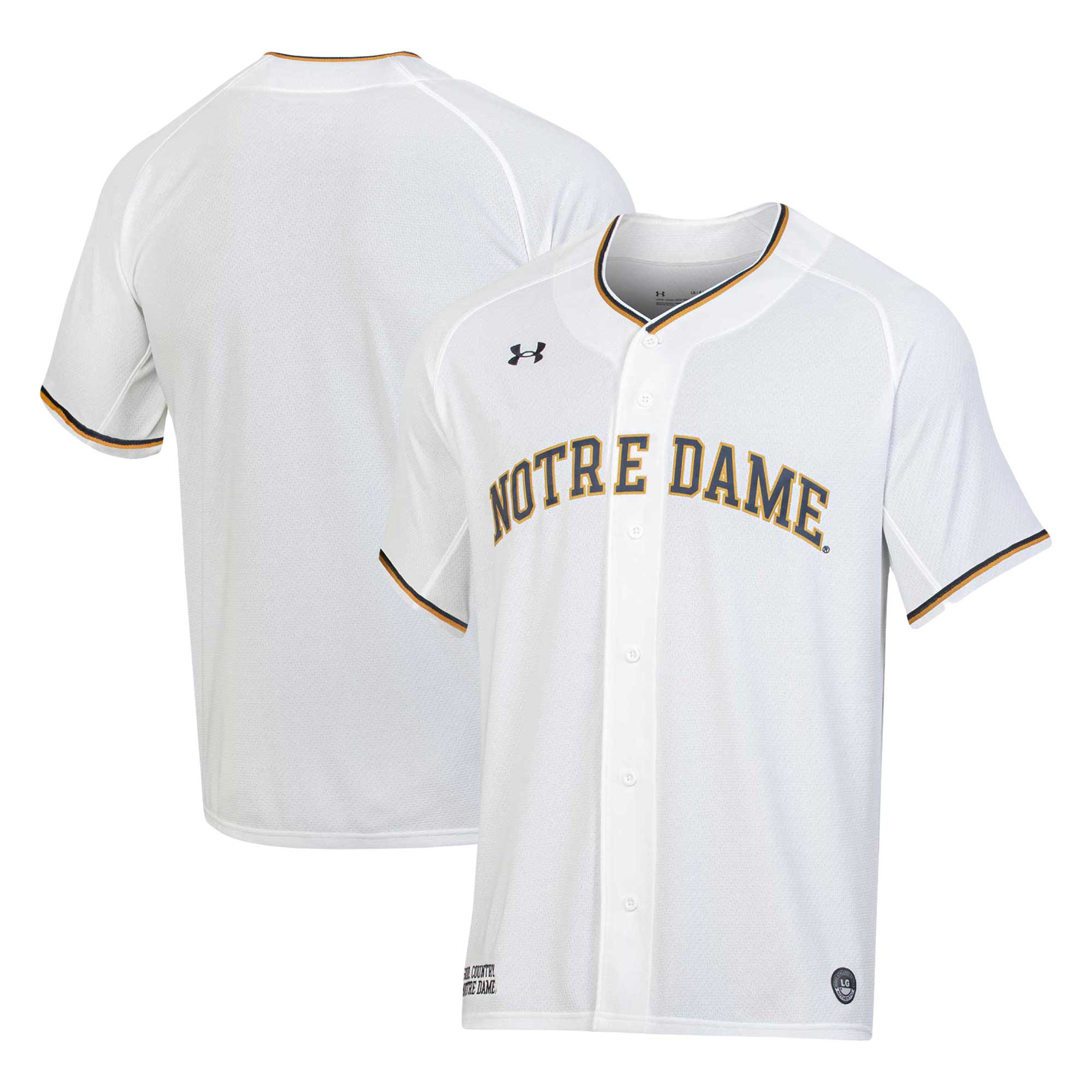 [NJP] Women's Notre Dame Fighting Irish Replica Baseball Jersey - White