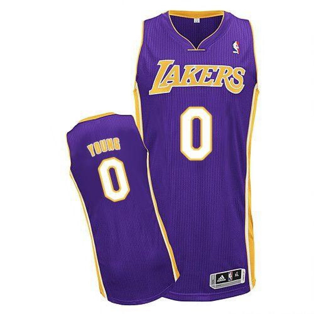 Game Day Official Men's Lakers #0 Nick Purple Basketball Jersey