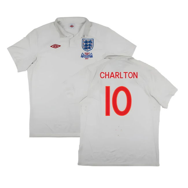 England 2009-10 World Cup Home shirt (XL) (Very Good) (Charlton 10)