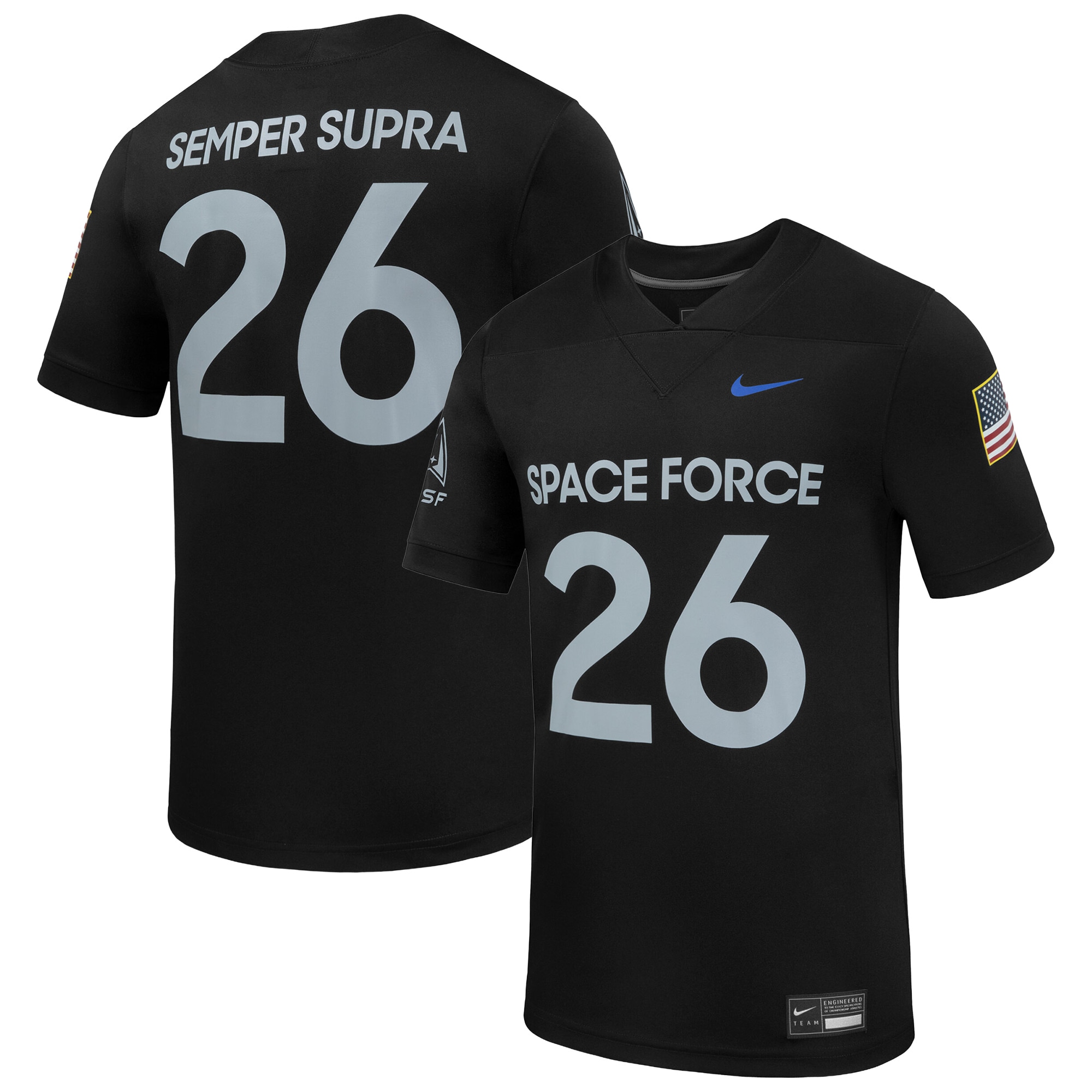 Air Force Falcons Space Force Replica 26/27 Football Jersey - Black
