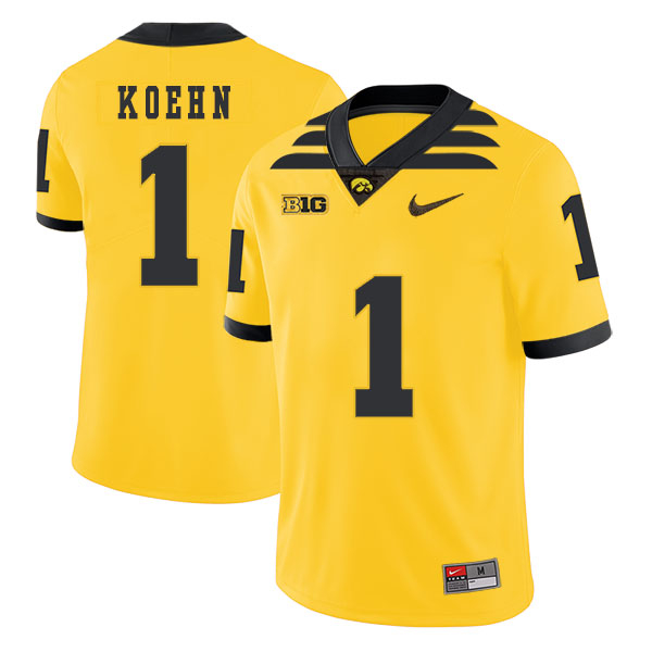 Men's None Yellow 2024 college football Marshall Koehn #1 authentic