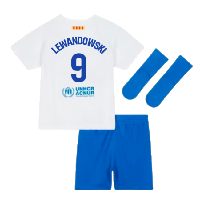 2023-2024 Barcelona Away Kit Baby Kit (Lewandowski 9) Fan Edition