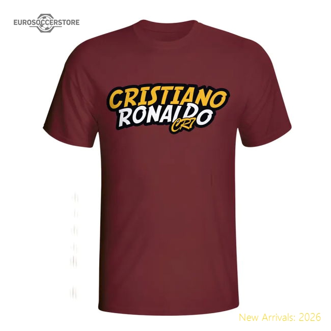 Excellent Cristiano Ronaldo Comic Book T-shirt (maroon) - Kids