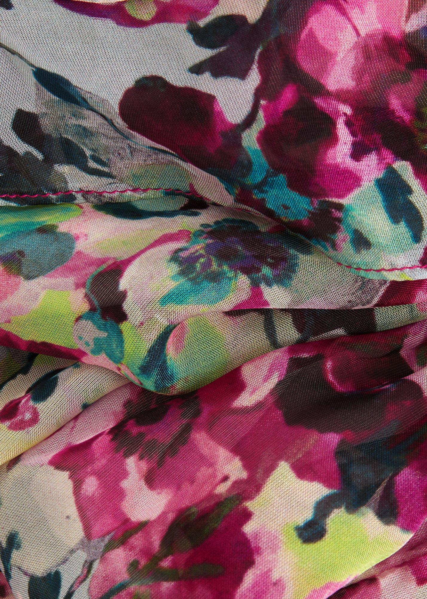 Violet Floral Ruffle Maxi Dress