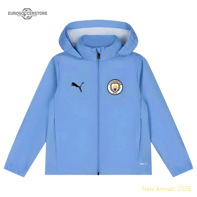 Official 2025-2026 Man City Training All-weather Jacket (light Blue