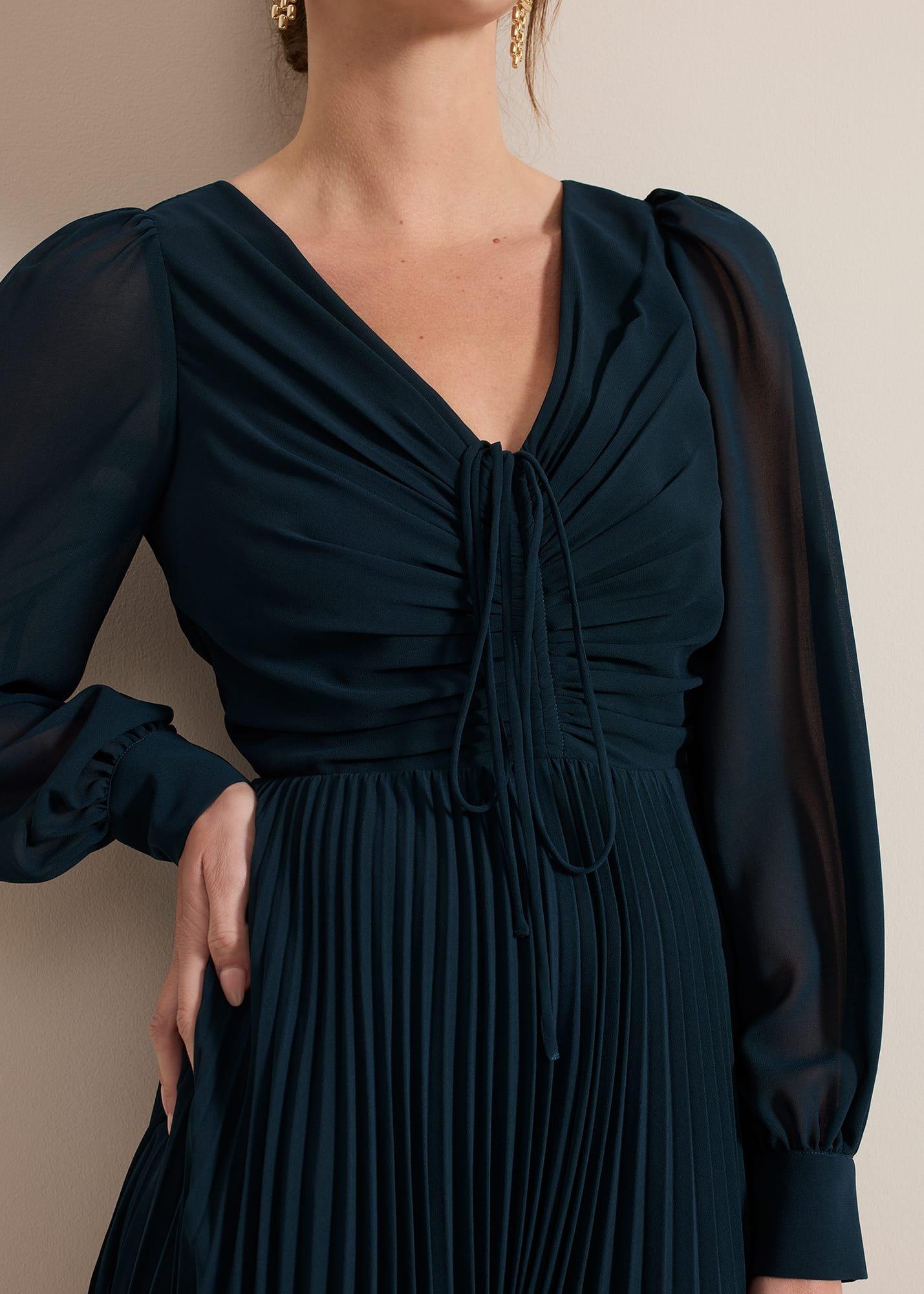 Petite Kindra Teal Midi Dress