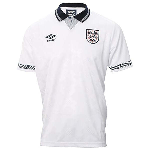 1990 England Home White Retro Soccer Jersey Shirt - Official Replica