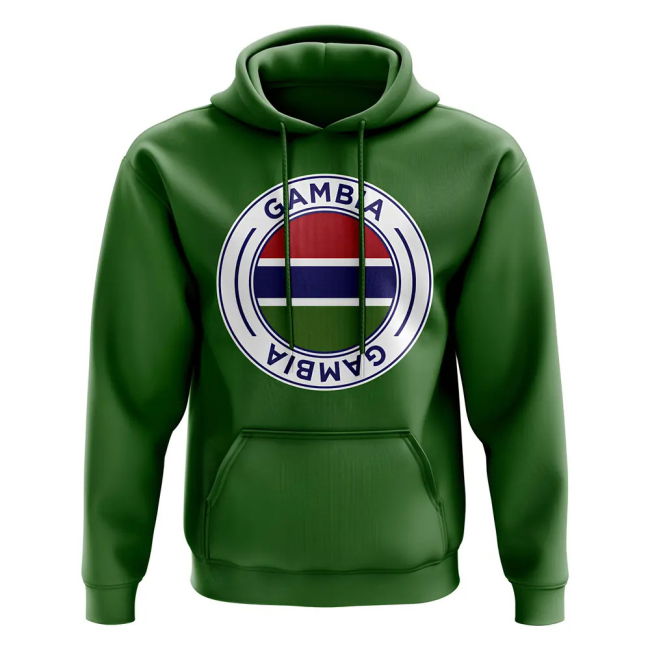 Limited-Edition Gambia Football Badge Hoodie (Green) Match-Ready
