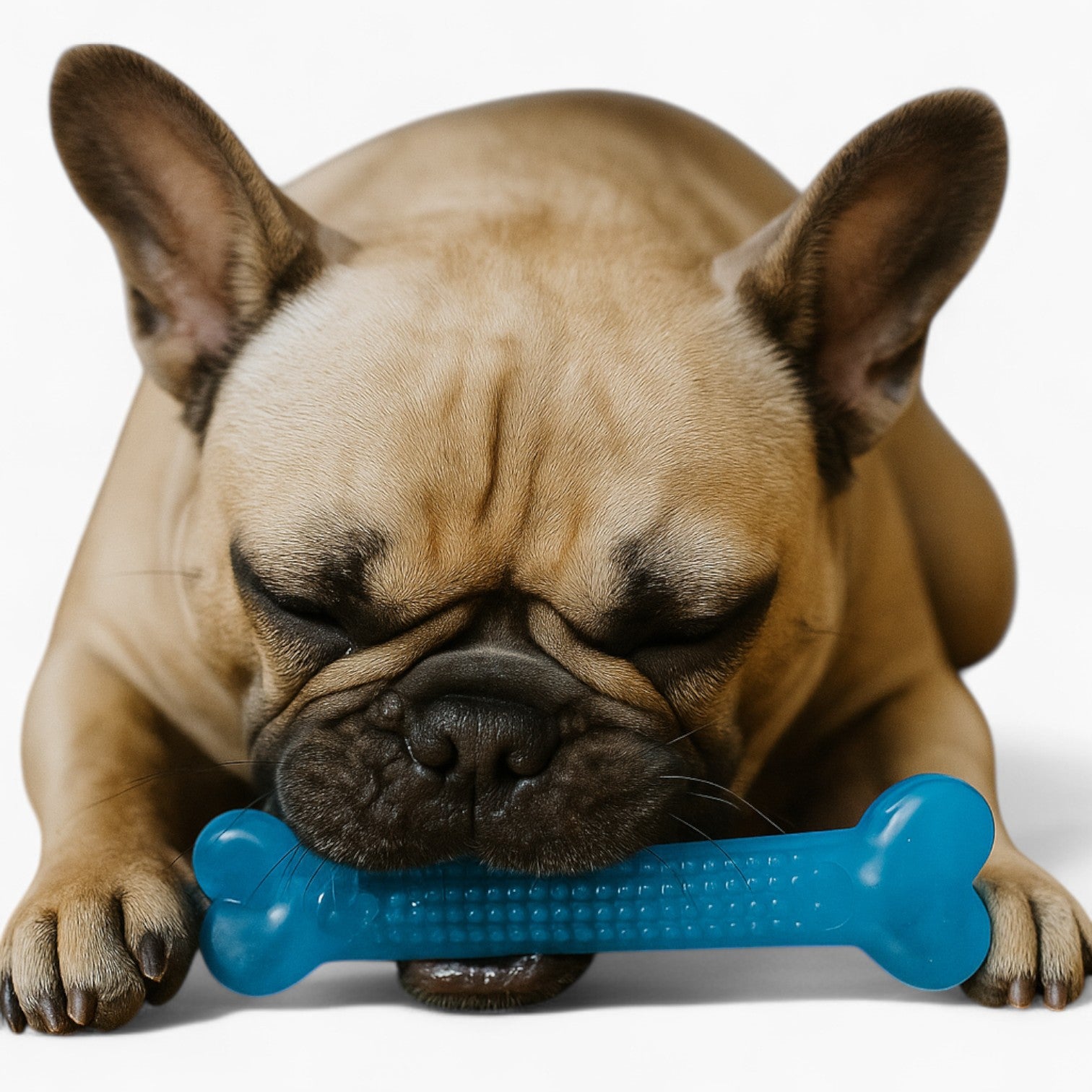 Chewlax Frenchie Chew Toy – Tough Rubber Bone Dental Care Toy