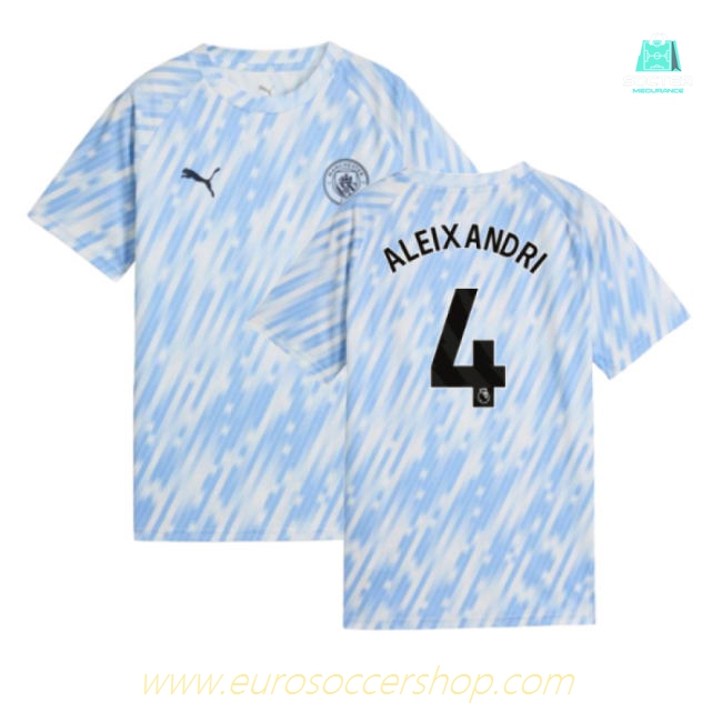 2025-2026 Man City Warm Up Jersey (Silver Sky) - Kids (Aleixandri 4)
