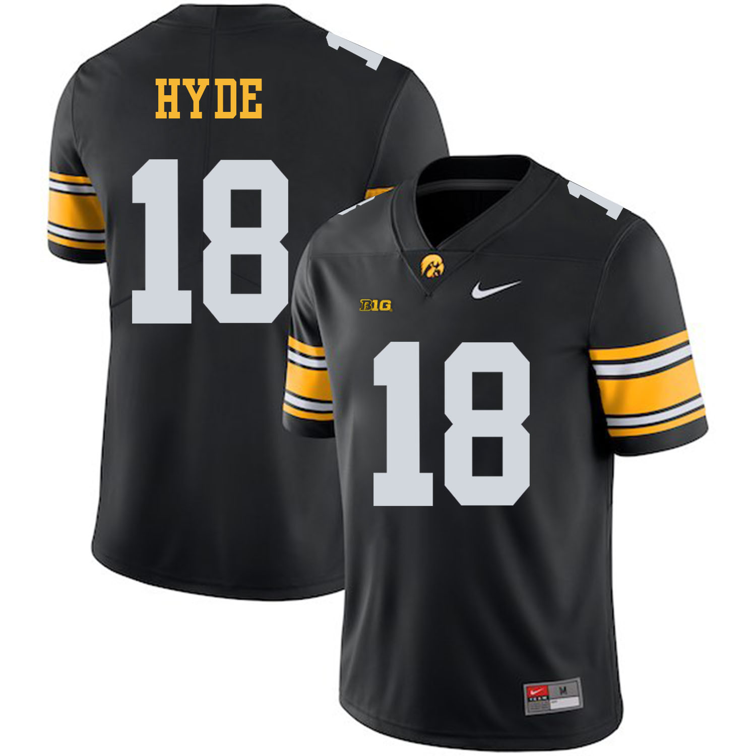 Men's None Black 2024 away jersey Micah Hyde #18 college football