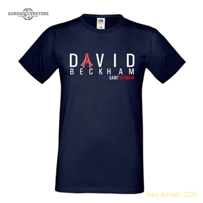 Fan-Favorite David Beckham Psg Eiffel Tower T-Shirt (Navy)