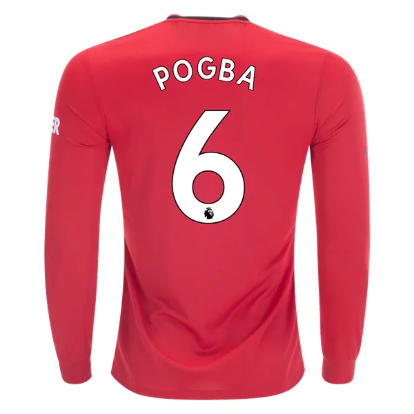 19-20 Manchester United Home Paul Pogba LS Soccer Jersey Shirt -