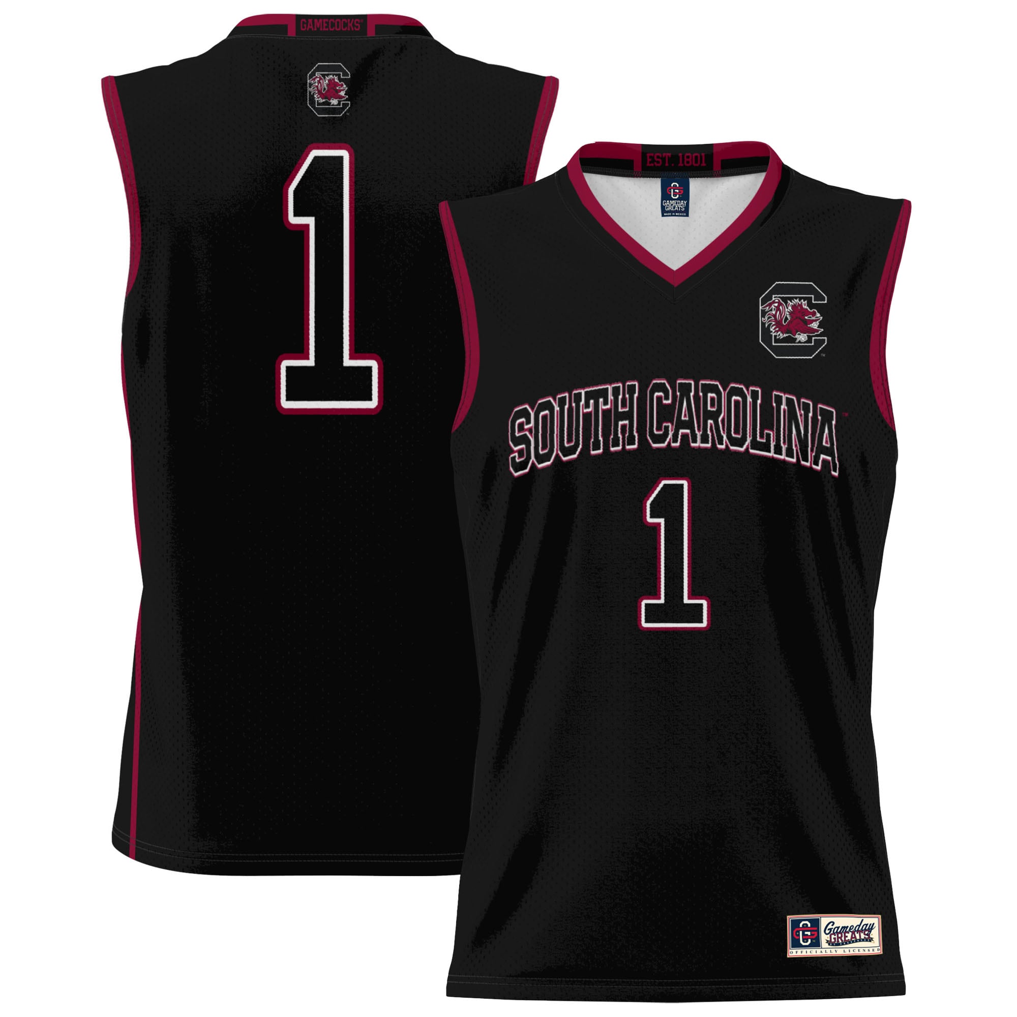#1 South Carolina Gamecocks GameDay Greats Youth Lightweight Basketball Jersey - Black