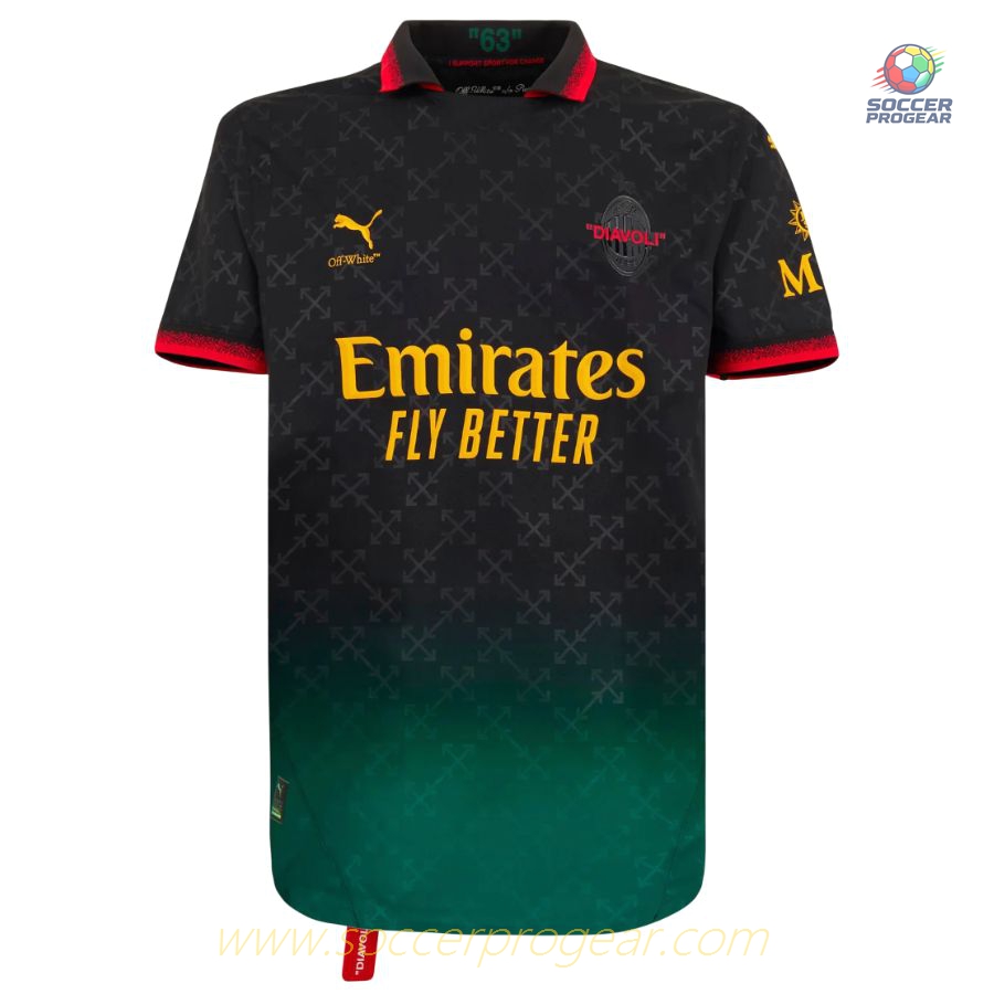AC Milan Youth Football Kit Soccer Team Shirts Fourth Off White Black 2024-25 Edition